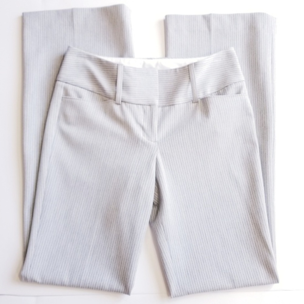 Express| Wide waistband Editor Grey Pinstripe